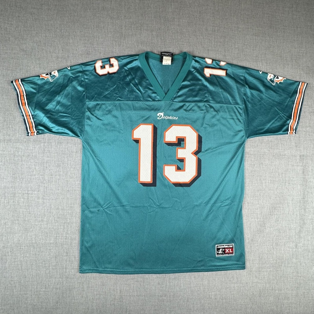 Miami Dolphins Jersey Mens XL Green NFL Football Dan Marino 13 Logo Athletic
